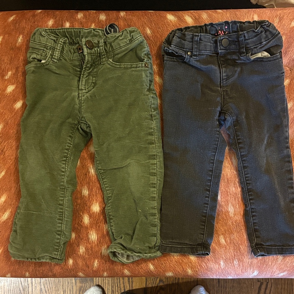 Lot of 2T Green and Black Jeans